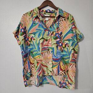 C&C California 100% Linen Tropical Button Down Shirt